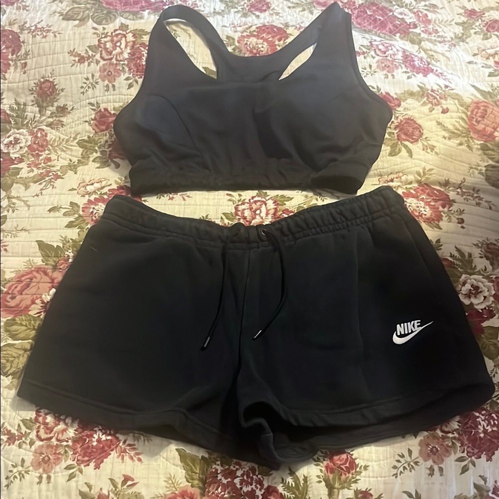 XL Tek Gear sports bra (runs small) and Med Nike shorts